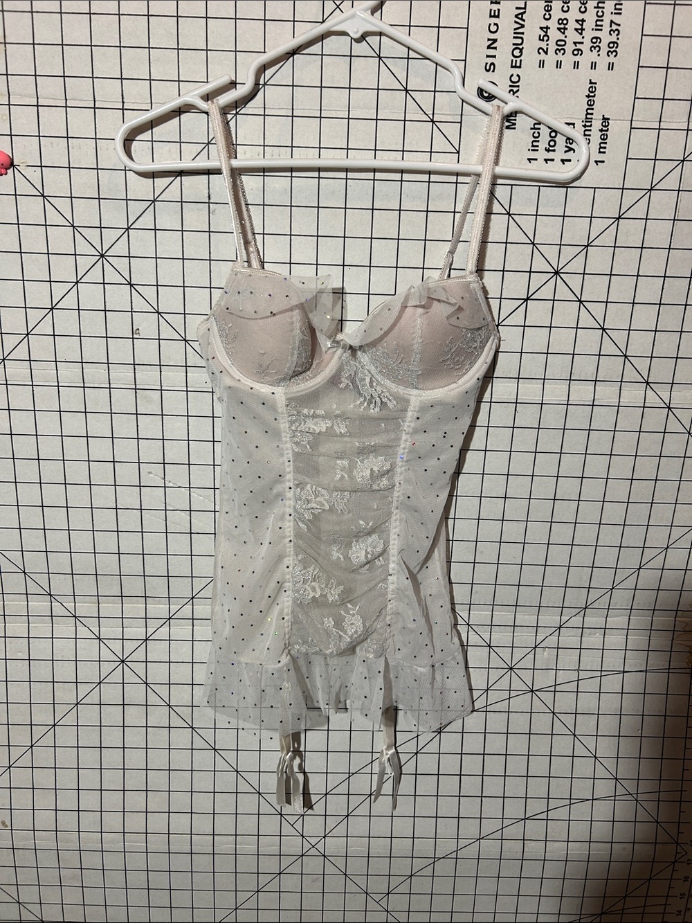 Sexy Little Things by Victoria’s Secret white lace and glitter lingerie